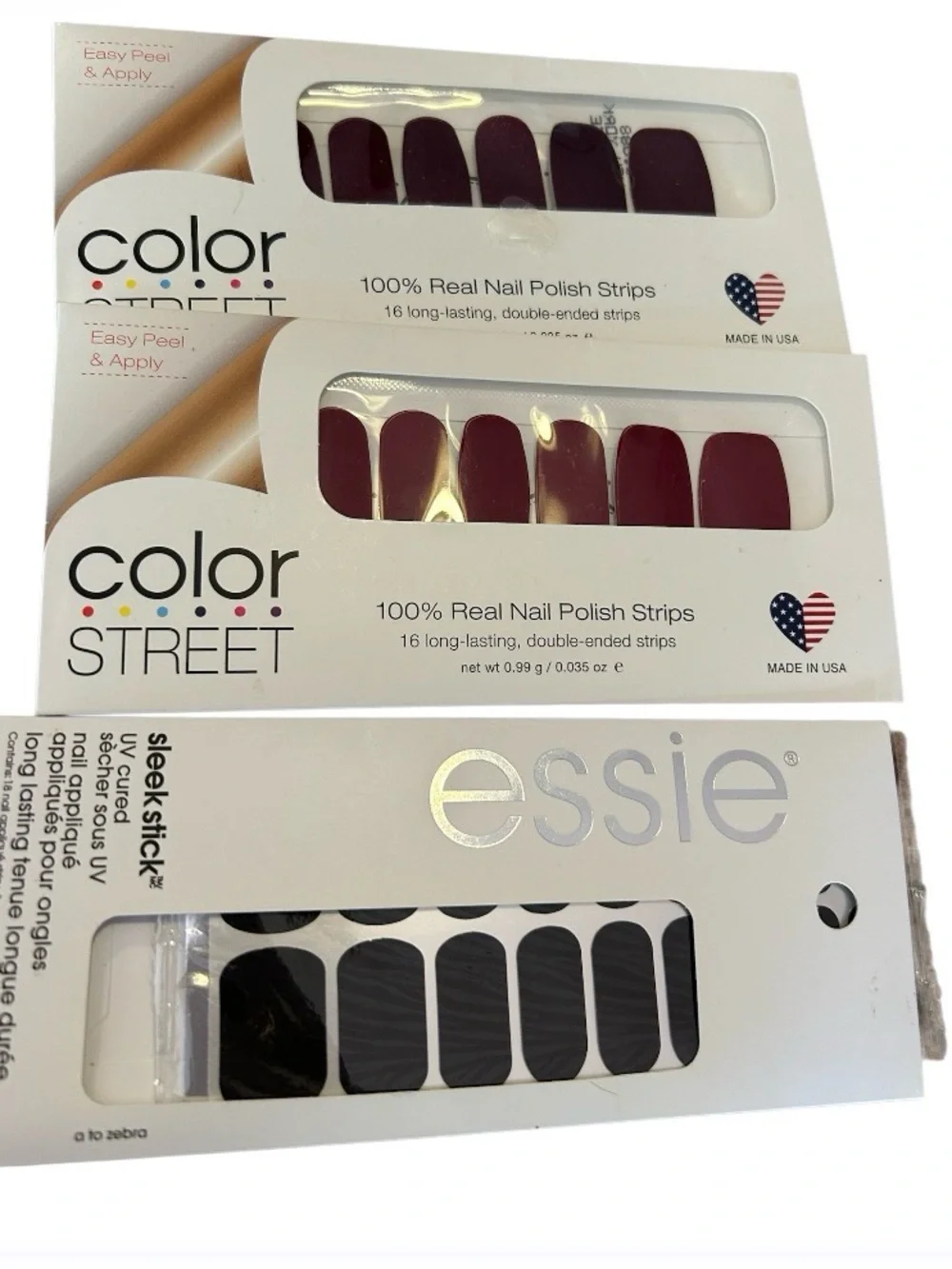 Nail Polish Strips Set - Burgundy & Black
